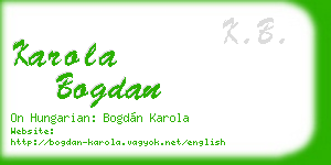 karola bogdan business card